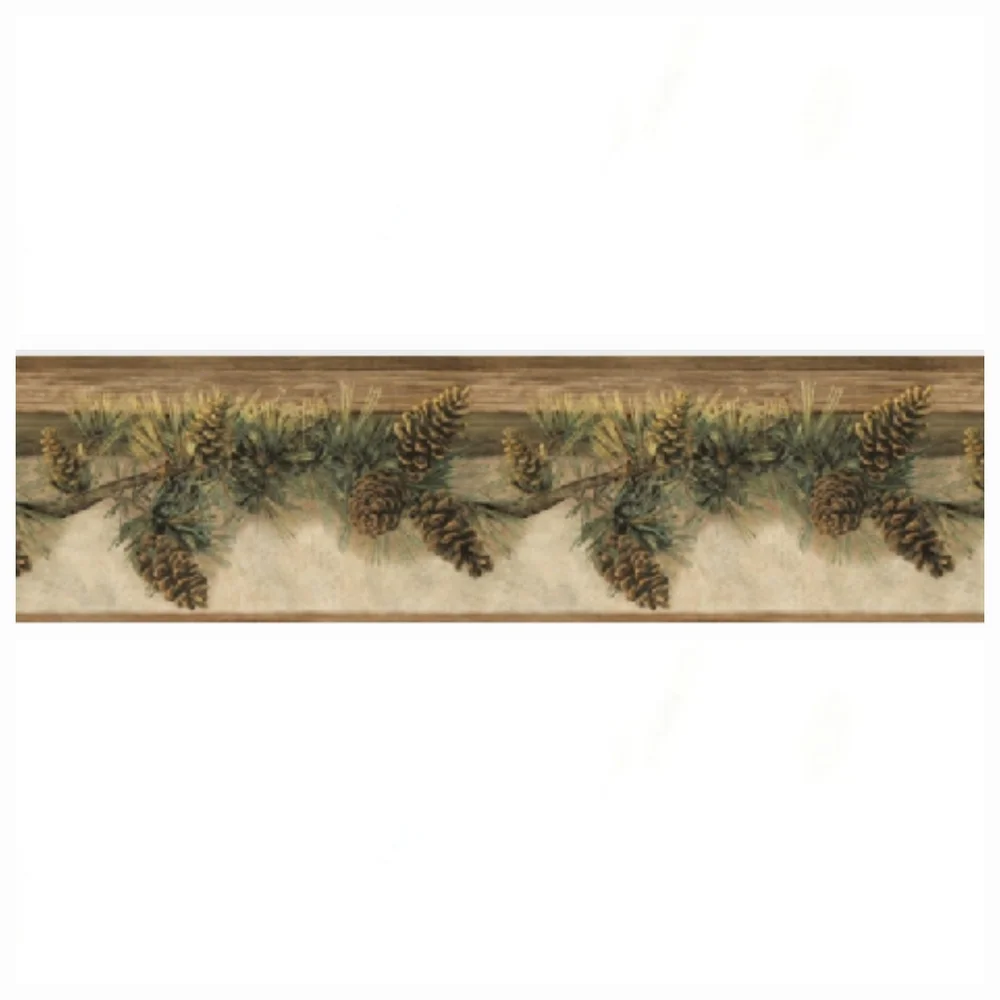 Wallpaper Border Pine Cone Pine Branches